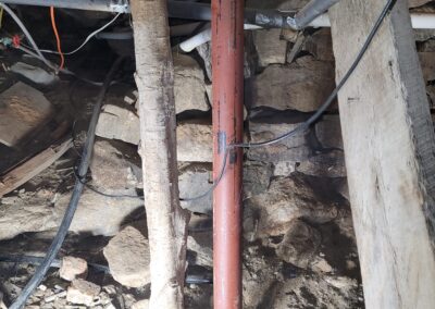 L&H_Structural_Engineering_tree_support_beam_wiscasset_project_crawlspace_new_lally_column